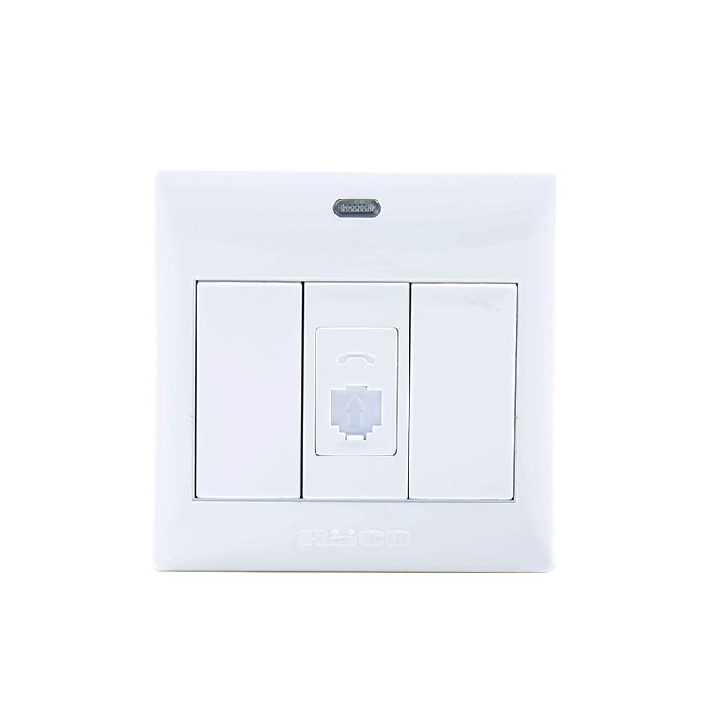 HACO เต้ารับโทรศัพท์ 1 ช่อง (4 สาย) พร้อมกล่องลอย รุ่น M3-P10 สีขาว