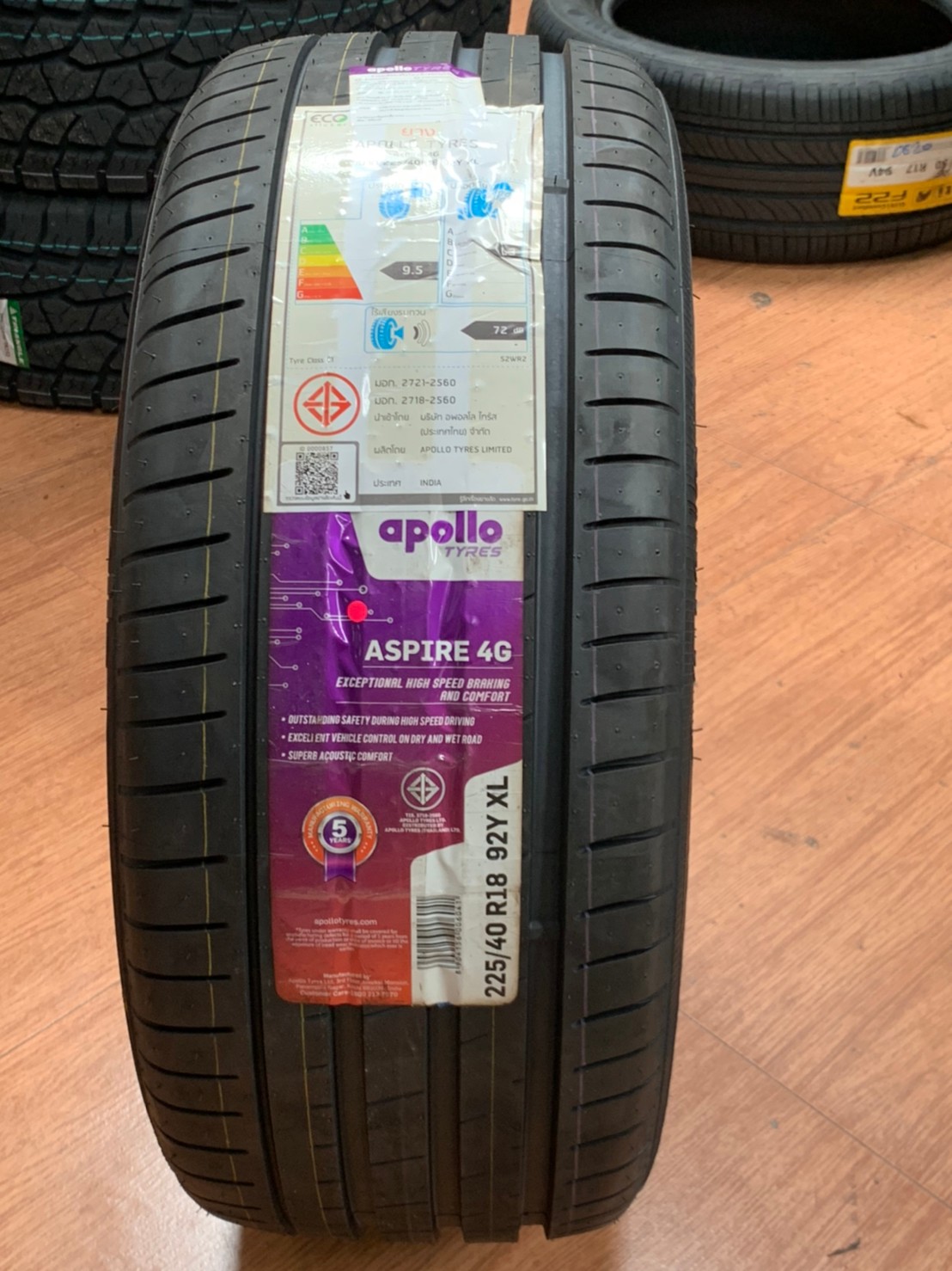 Apollo Aspire4G 225/40R18 ยางใหม่ปี2020 ยางสมรรถนะสูง คุณภาพดี