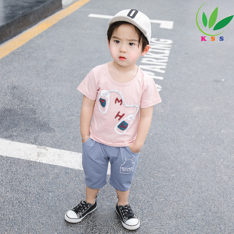 เสื้อผ้าเด็ก Kesorn Shop เสื้อยืดบวกกางเกงขาสั้น สำหรับเด็กอายุ 1-4 ปี ผ้านุ่มสวมใส่สบาย