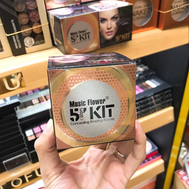 Music Flower 5 Colors Kit Concealing Shading Powder แป้งบรัชออน แป้งพัฟ แป้งคอนโด 5 ชั้น 5 เฉดสี