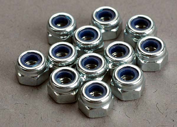 2745 Nuts, 3mm nylon locking (12)