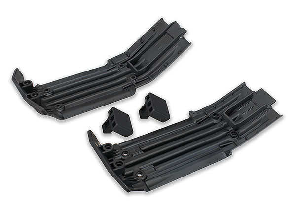7744 Skidplate, front (1), rear (1)/ rubber impact cushion (2)