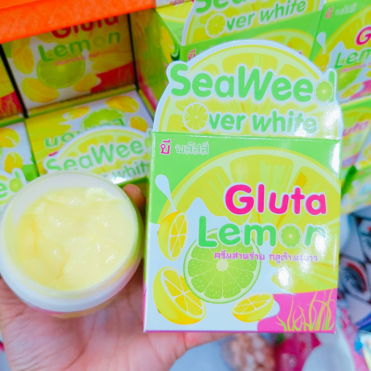 Seaweed overwhite gluta lemon มาส์กผิวบำรุงผิวขาว