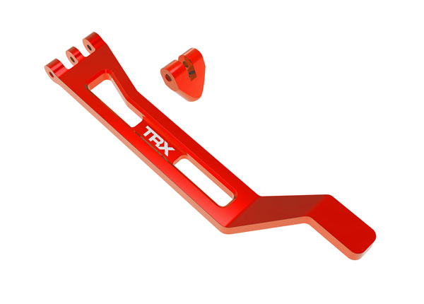10726-RED Battery hold-down, hold-down post (red-anodized 6061-T6 aluminum)/ 3x15mm BCS (with threadlock) (1)