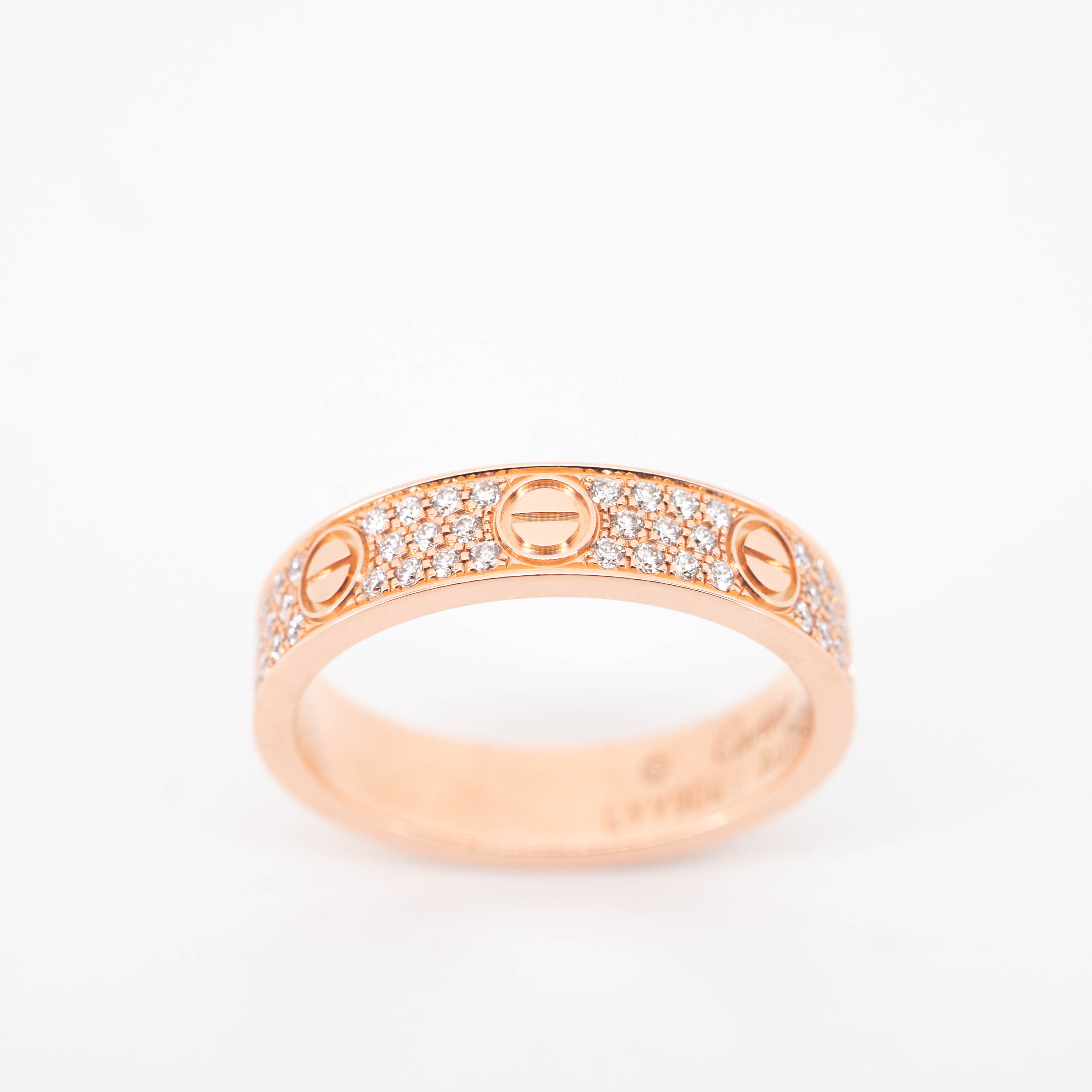 **Sold** แหวน Cartier Love Band with Pave Diamonds ทองชมพู18K ไซส์ 49# (Used) +กล่องและการ์ด2021