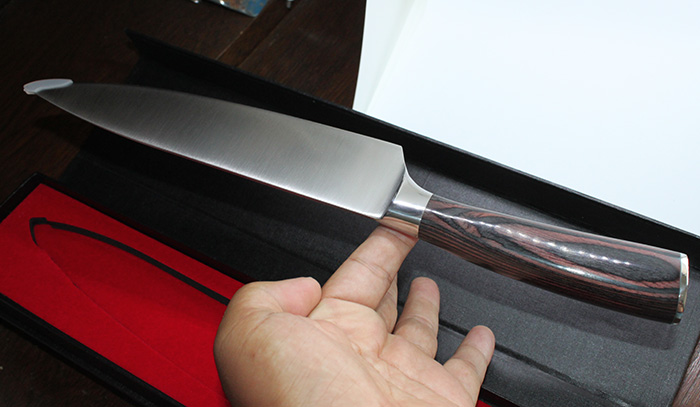 wood handle 440c chef knife