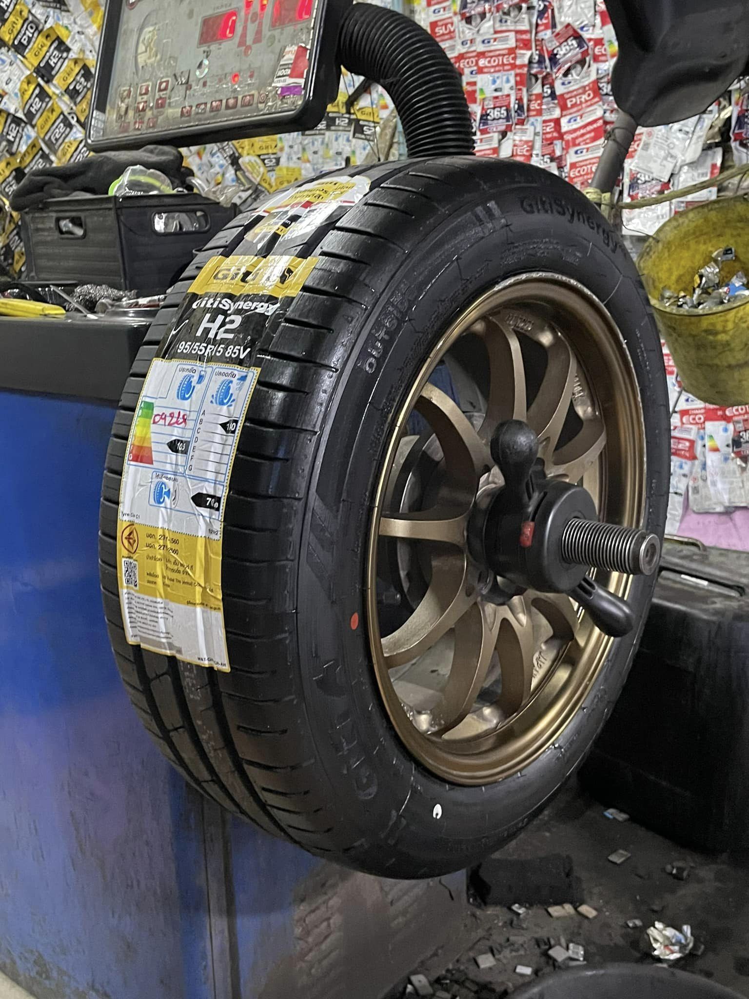 🚘 #Honda_Jazz 🛞 #ติดตั้งยางจีที 🛞#Giti Synergy H2 195/55R15 ยางใหม่ปี2024