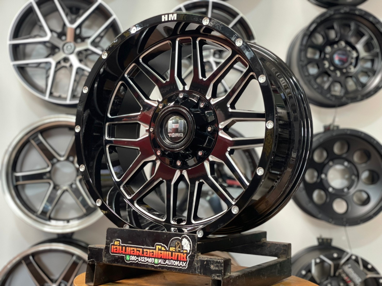 ล้อแม็กซ์ขอบ18 ออฟโรด HAMMER H02 18x9 ET0 6x139.7 สีดำขอบกลึงเลเซอร์