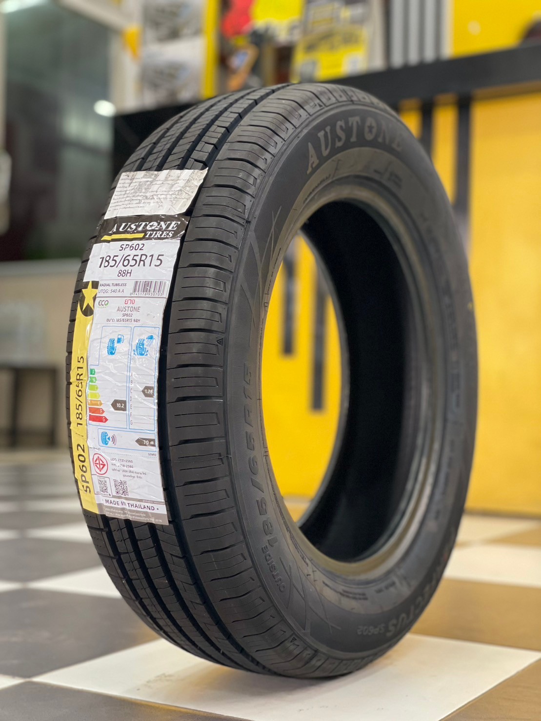 ยางใหม่ AUSTONE SP602 185/65R15 ยางผลิตไทย คุ้มค่ารับประกันบาดบวมเบียดตำ365วันเคลมฟรี ยางใหม่ปี2024
