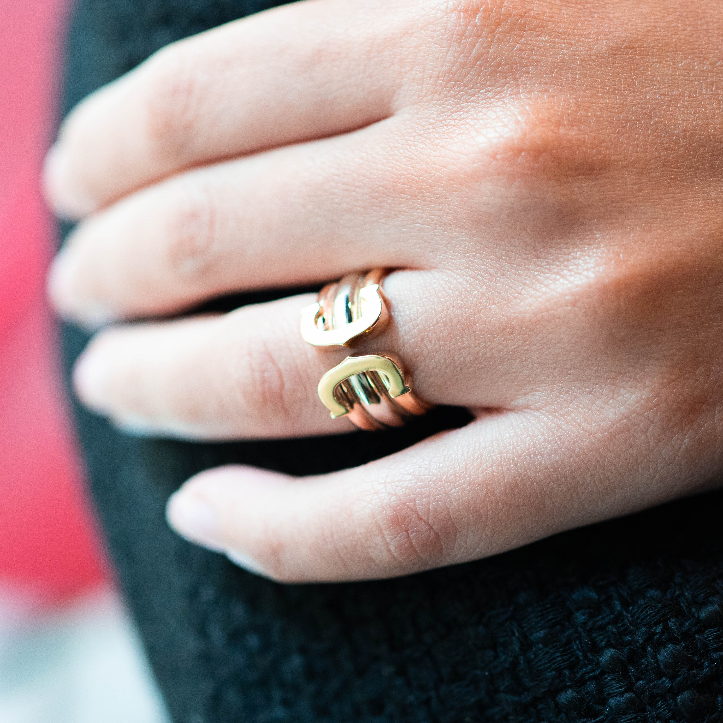 แหวน Cartier 2C ทองคำ3สี18K ไซส์ 48# (Used)