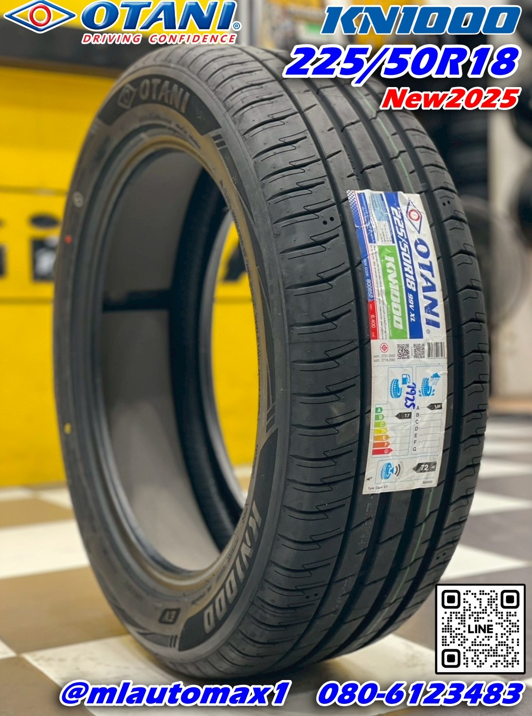 ยาง Otani KN1000 ขนาด 225/50R18 99V XL ยางใหม่ปี2025