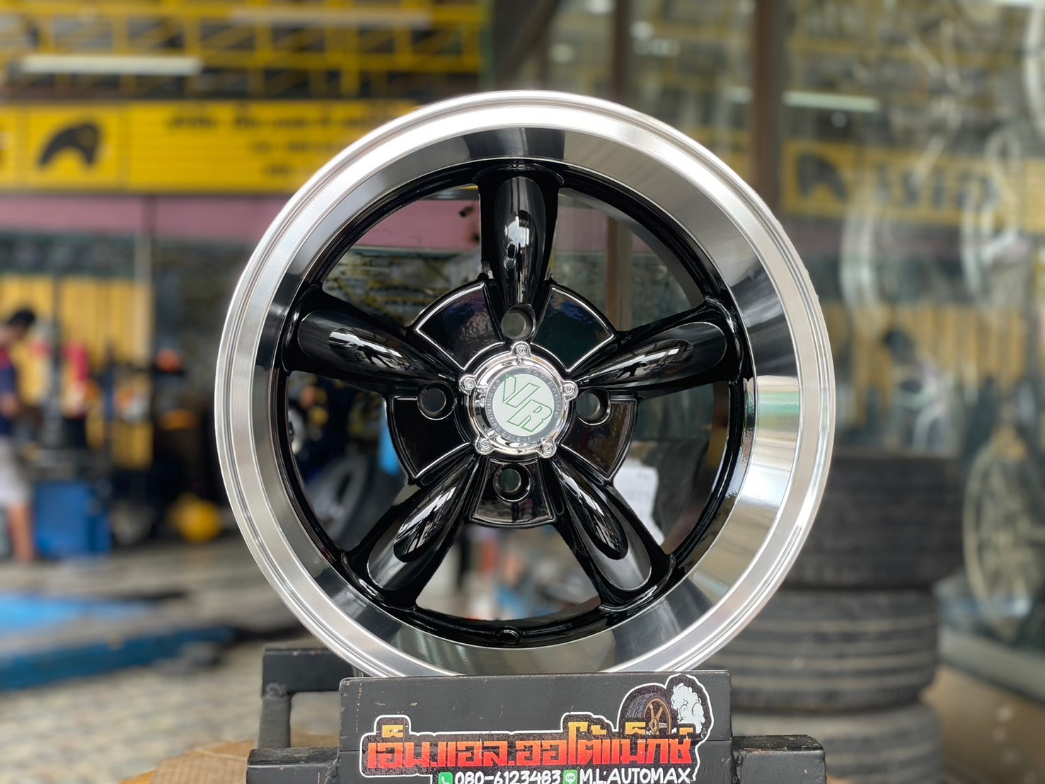 ล้อแม็กใหม่ขอบ13 ลายล้อกล้วย #MGW #MF-5134 13x7 ET-7 4x100 #สีดำขอบเงา