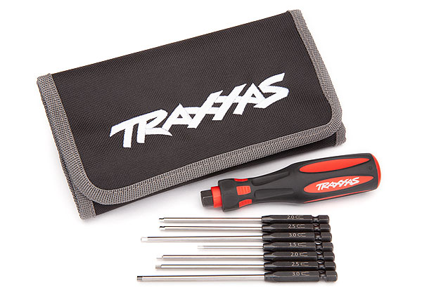 8711 Speed Bit Master Set, hex driver, 7-piece straight and ball end, includes premium handle (medium), travel pouch, hex drivers (straight: 1.5mm, 2.0mm, 2.5mm, 3.0mm) (ball end: 2.0mm, 2.5mm, 3.0mm), 1/4' drive