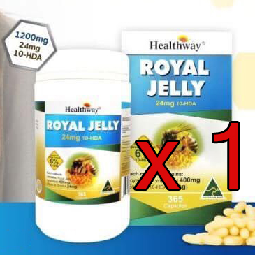 อาหารเสริมนมผึ้ง Healthway Royal Jelly Premium 1,200 mg. 365 แคปซูล 1 กระปุก