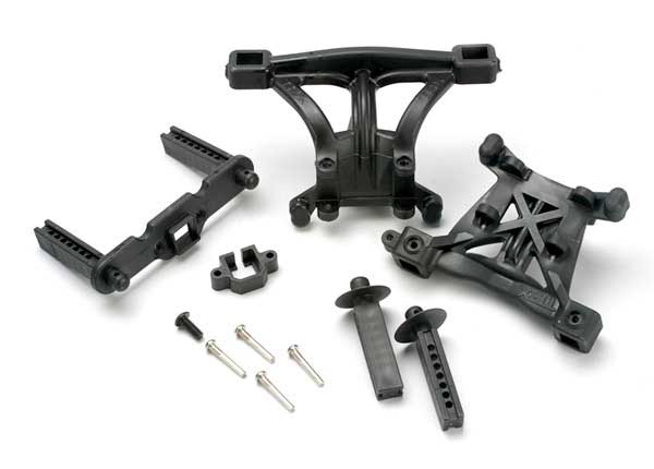 5314 Body mounts, front & rear/ body mount posts, front & rear/ 2.5x18mm screw pins (4)/ 4x10mm BCS (1)