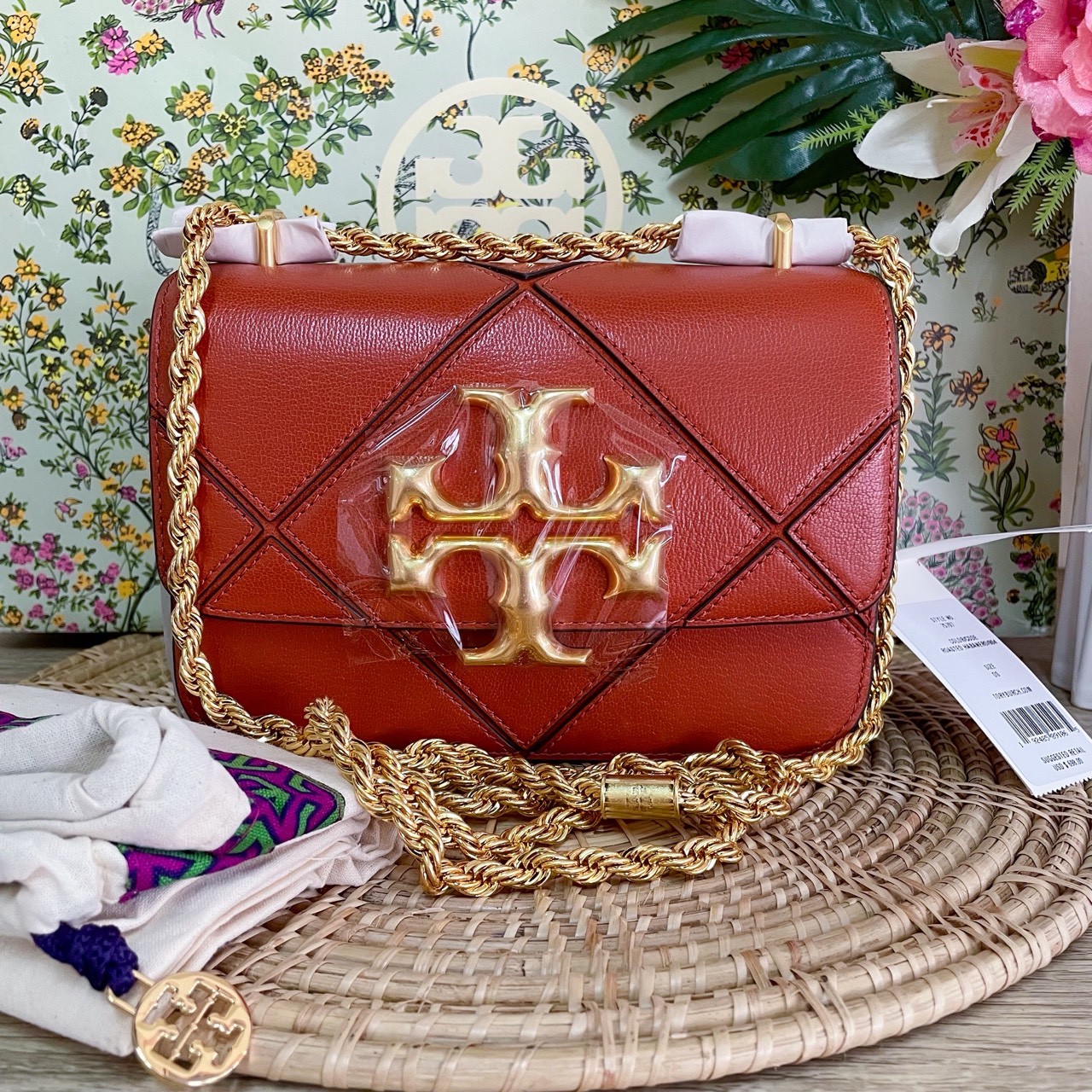 TORY BURCH ELEANOR DIAMOND-QUILTED SMALL CONVERTIBLE SHOULDER BAG #Toryburch75707