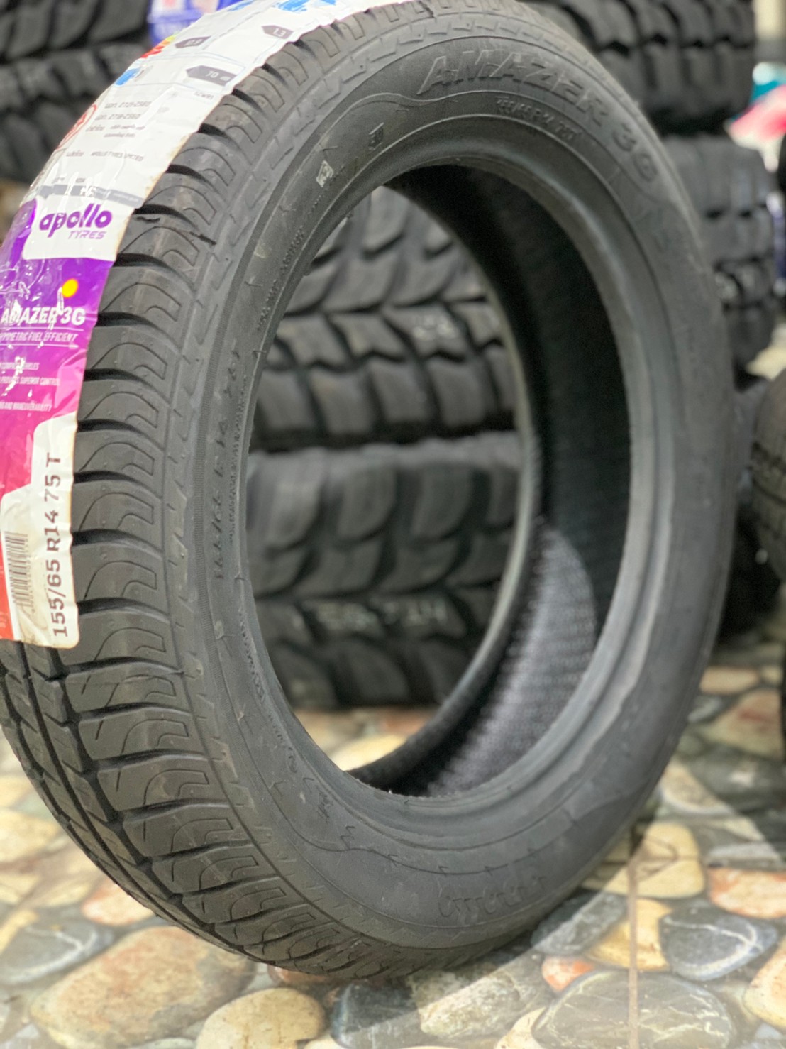 155/65R14 ยางใหม่ Apollo Amezer ยางปี2020 คุณภาพดี