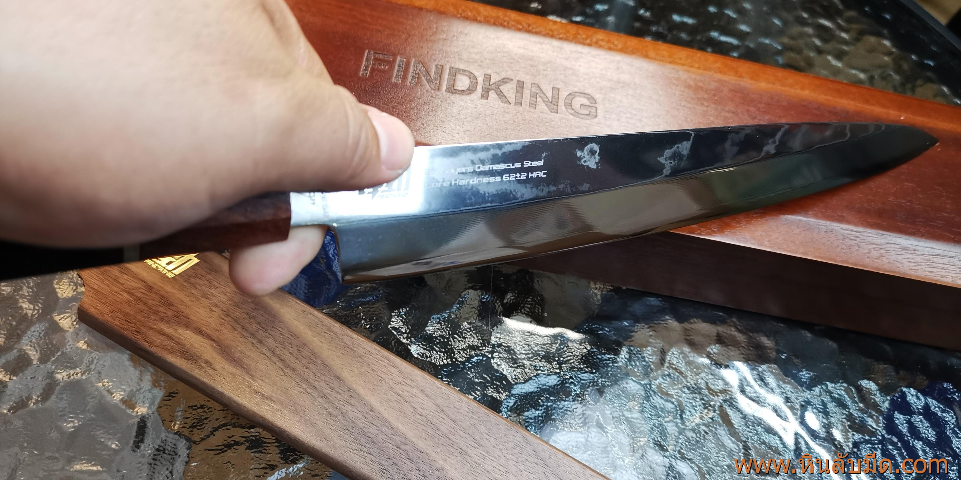 Yew Damascus yanagiba 270 mm skd11 62 hrc