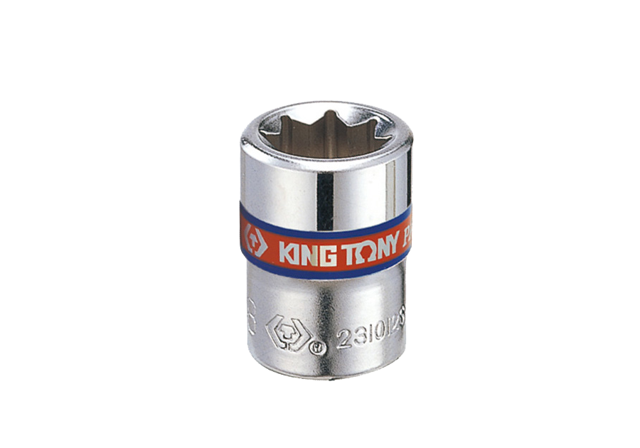 ลูกบ๊อก สั้น สีขาว ขนาด 1/4" 8 เหลี่ยม รุ่น 2310S KING TONY