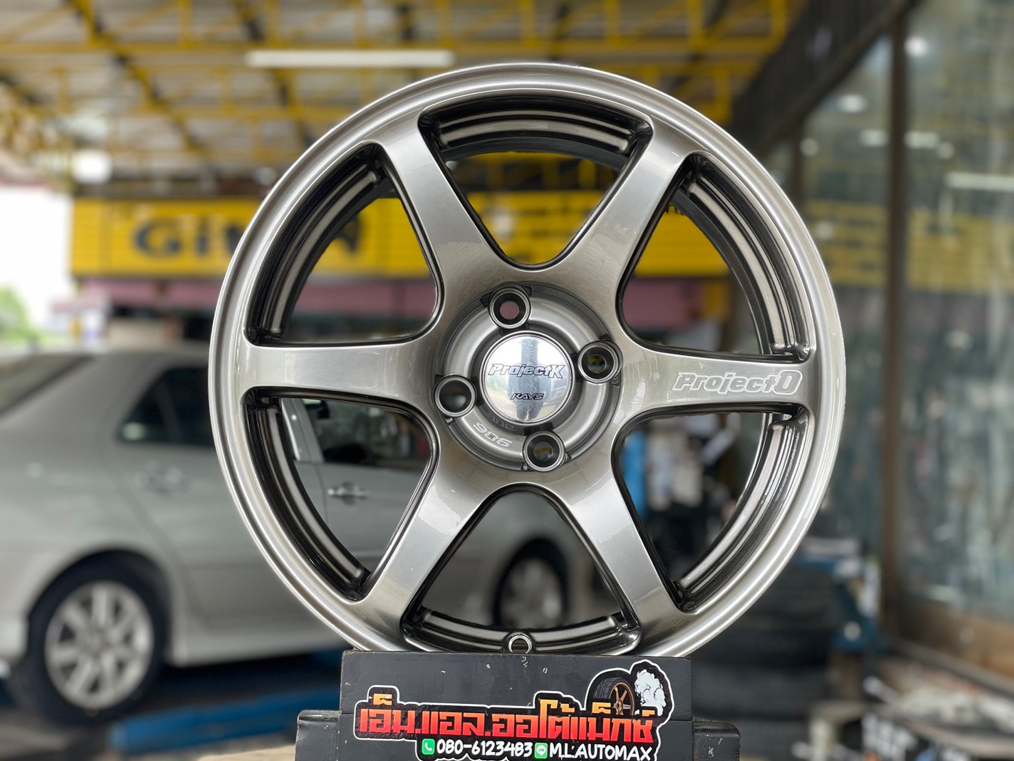 ล้อแม็กซ์ใหม่ขอบ15x7 4x100 ET35 สีเทากันสวยหรู ราคาล้อพร้อมยาง เริ่มต้น9900บาท