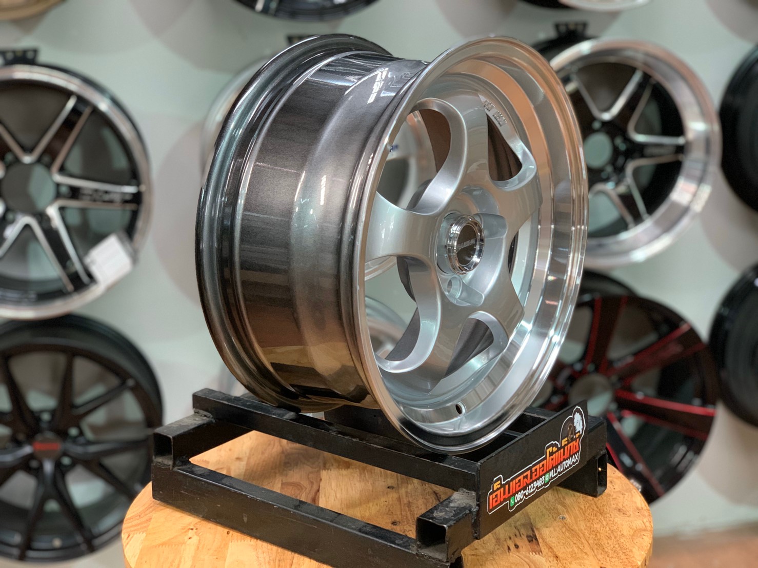 ล้อแม็กใหม่ S1R ขอบ15 4รู100 กว้าง7 ออฟ35 สีบรอนซ์ขอบเงา