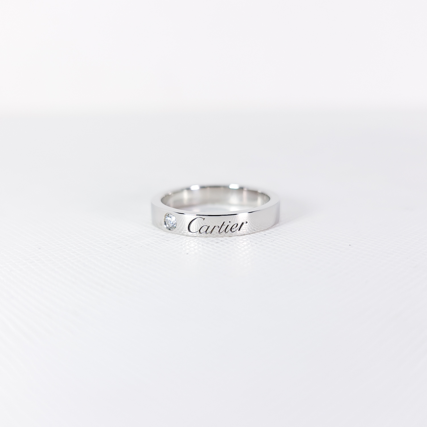 แหวน Cartier C De Cartier Band with Diamond Platinum950 ไซส์ 47# (Used)+การ์ด