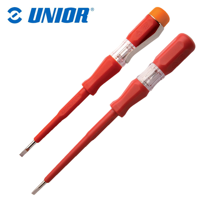 ไขควงลองไฟเดี่ยว 220-250V VDE ด้ามสีแดง กันไฟฟ้า รุ่น 630VDE UNIOR