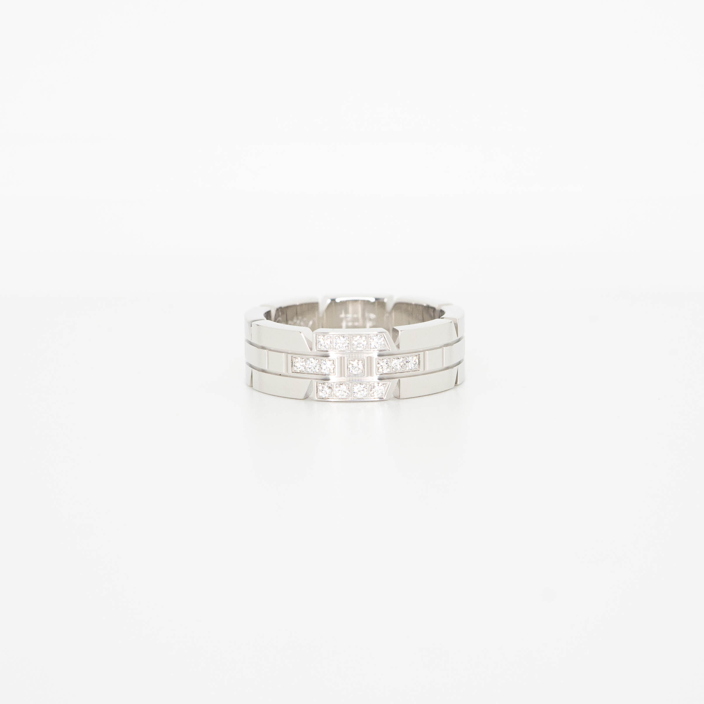 แหวน Cartier Tank Francaise ring, Small model, Diamonds ทองขาว18K ไซส์ 50# (Used) +การ์ด
