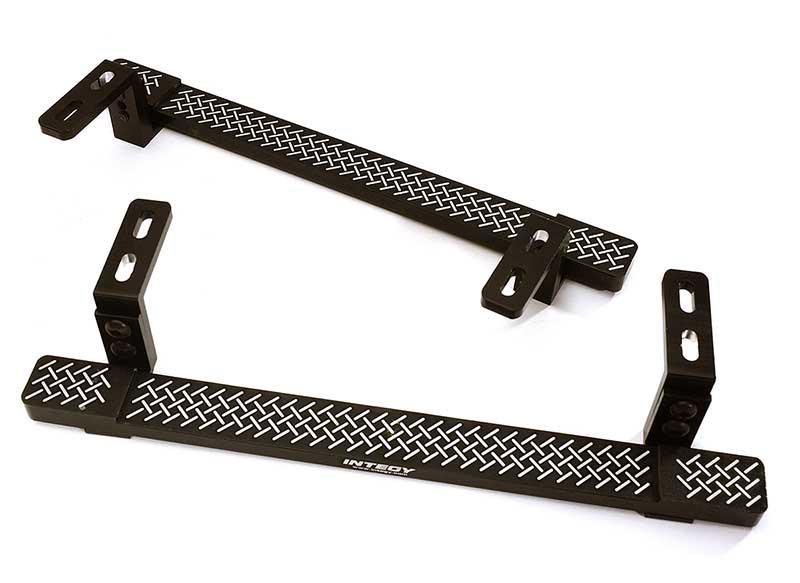 INT-C28485BLACK Alloy Machined Side Step Plate Set for Traxxas TRX-4 Defender & Sport
