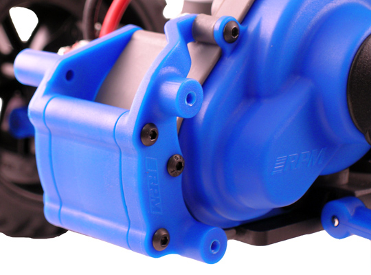 RPM-80905 Blue Traxxas Slash 2wd, e-Rustler, e-Stampede 2wd & Bandit Mount for a Rear Bumper or Wheelie Bar