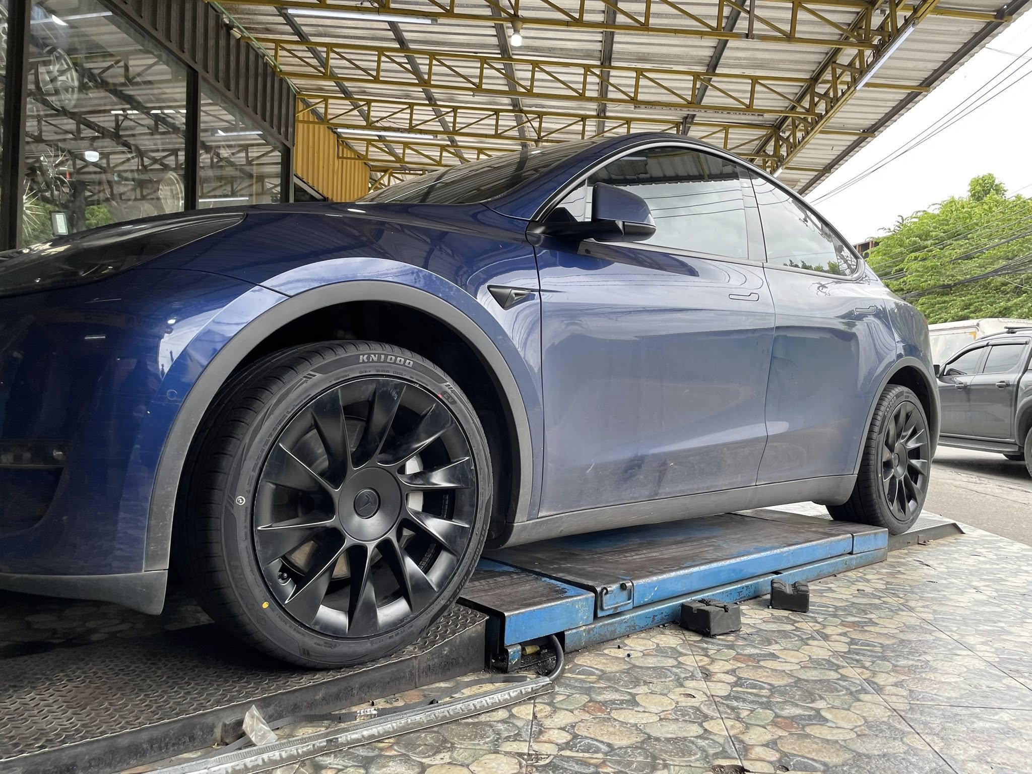 TESLA_ModelY🚘เปลี่ยนยาง 🛞🐘#OTANI KN1000 255/40R20