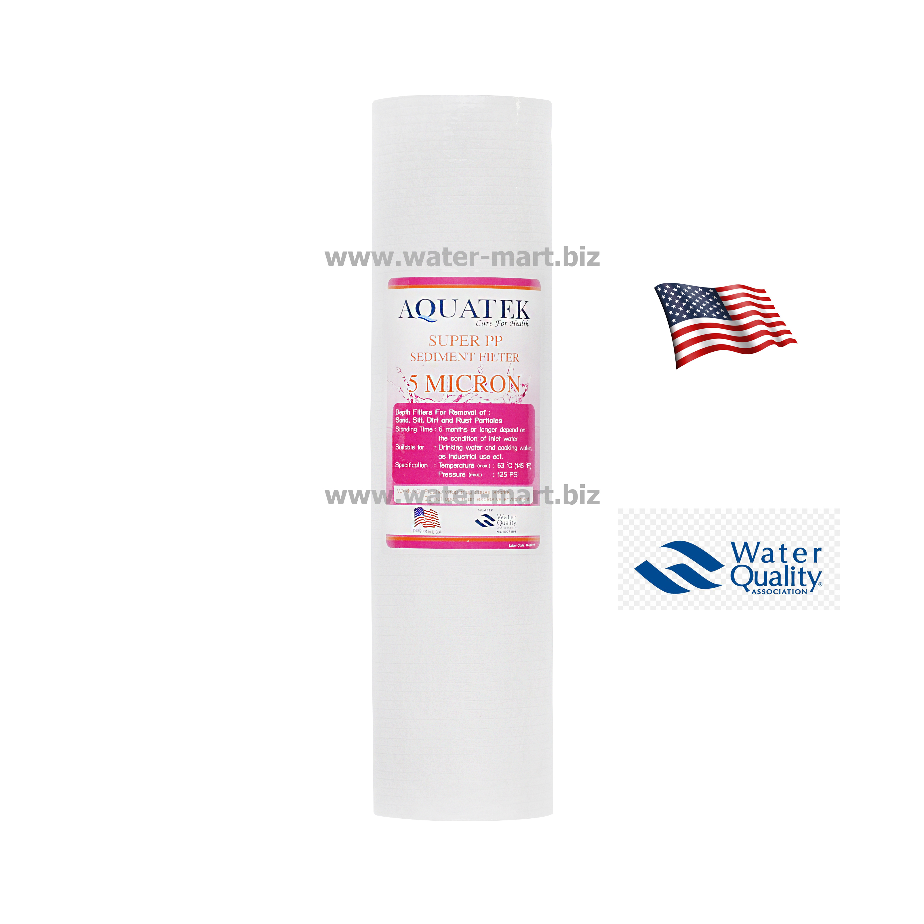 ไส้กรองน้ำ SEDIMENT AQUATEK SUPER ขนาด 10 นิ้ว 5 ไมครอน