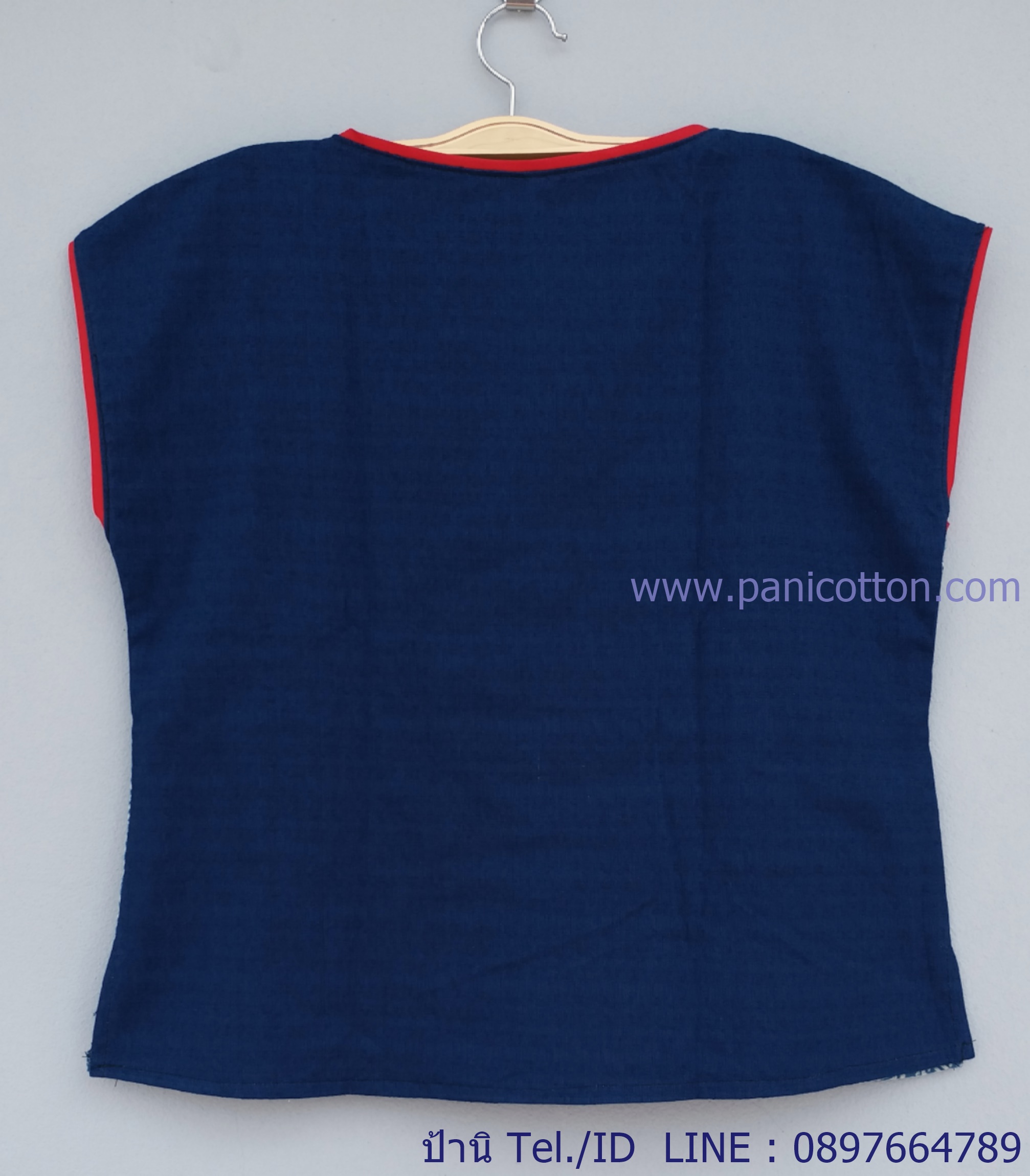 เสื้อผ้าสาลู2ชั้น ลายดอกแต่งผ้าชาวเขา