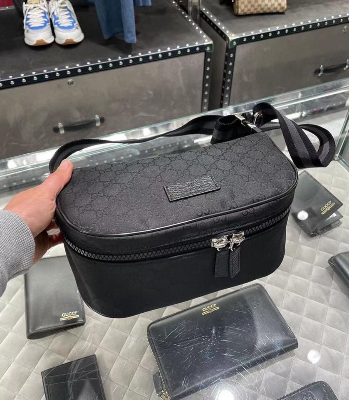 Gucci Fanny Pack Nylon Belt Bag Monogram GG
