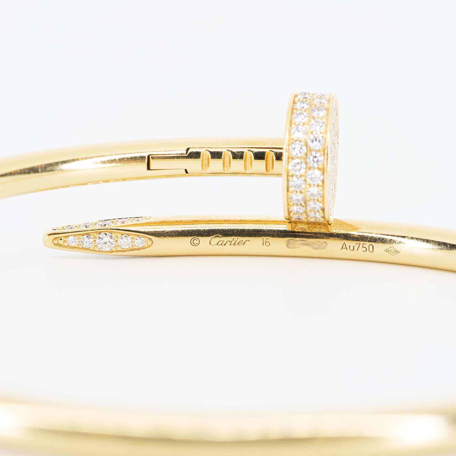 **Sold** แหวน Cartier Juste Un Clou Bracelet with Pave Diamond ทองคำ18K ไซส์ 16# (Used) +กล่องและการ์ดไทย2022