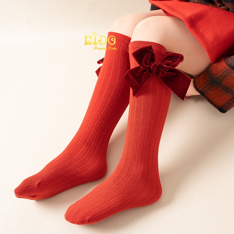 ถุงเท้าคริสต์มาส(มีหน้าร้านอยู่รัชดา)M220 สีแดง ถุงเท้าเด็ก