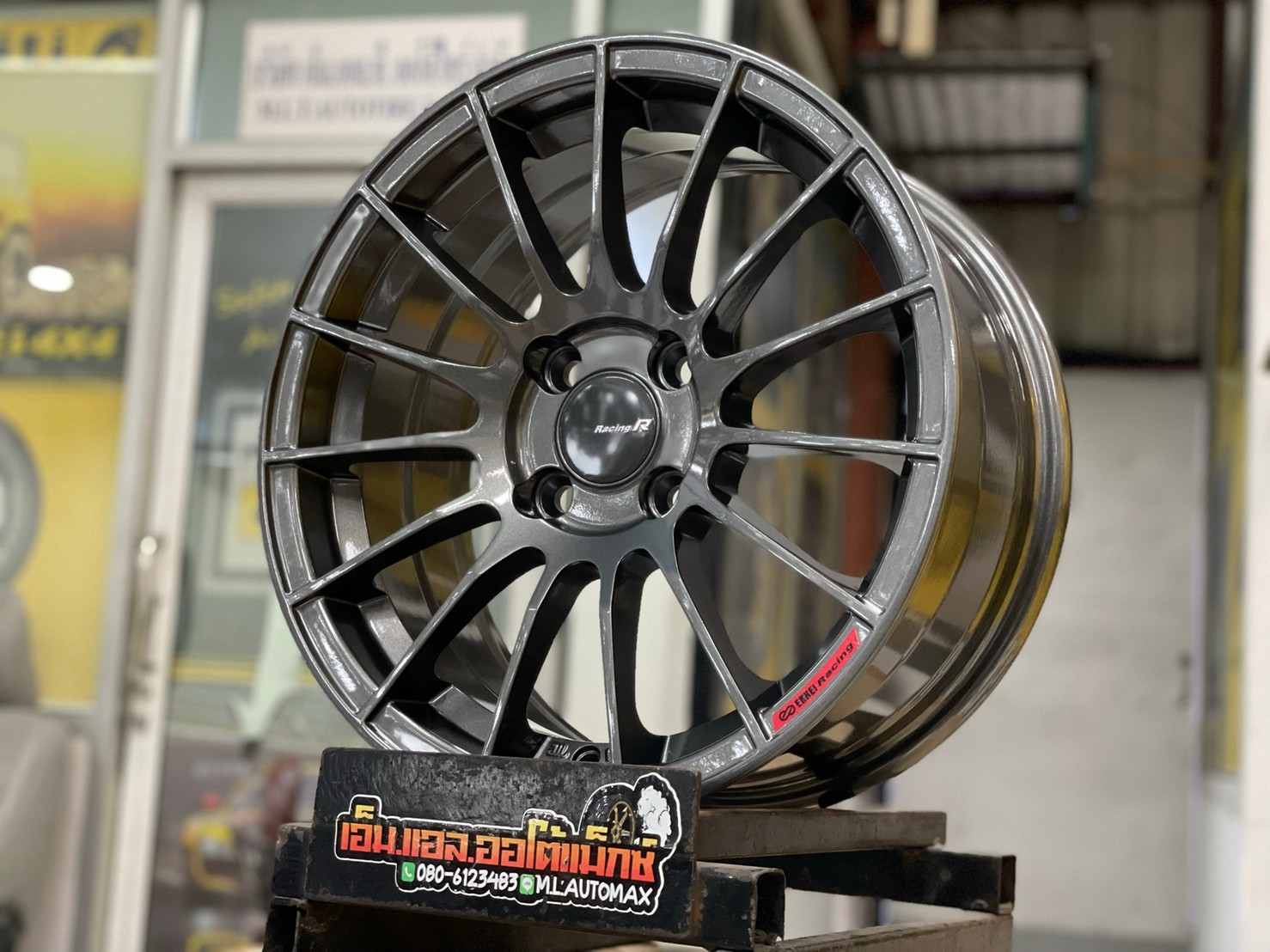 ล้อแม็กซ์ใหม่ขอบ15 RS05RR สีเทากันหน้าเงา กว้าง7ออฟ35 4รู100 SSW