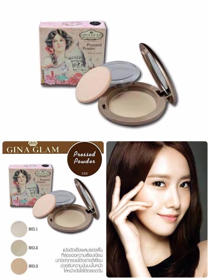 แป้งผสมรองพื้น Pressed Powder By Gina Glam No.01 และ02