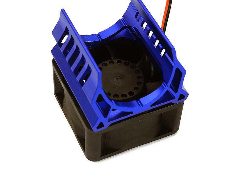 INT-C28596BLUE Brushless Motor Heatsink+40x40mm Cooling Fan 17k rpm for 1/16 E-Revo & Slash VXL