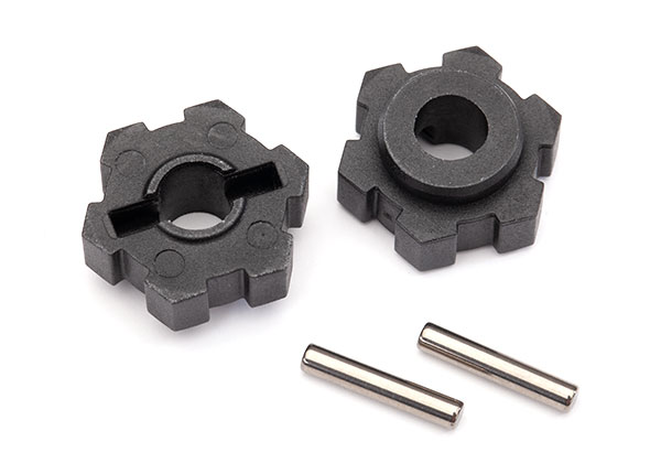 8956 Wheel hubs, hex (2)/ 2.5x12 pins (2)