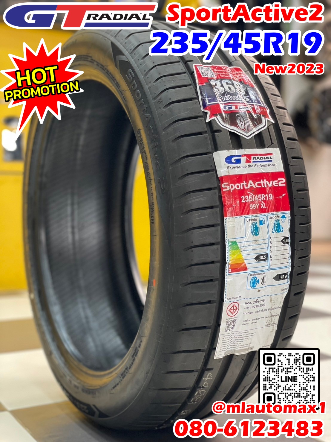 GT RADIAL SPORT Active2 235/45R19 ยางใหม่ปี2023