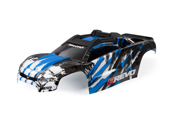 8611X Body, E-Revo, blue/ window, grille, lights decal sheet (assembled with front & rear body mounts and rear body support for clipless mounting)