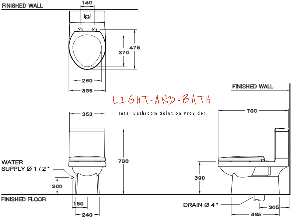 COTTO C1182 โถสุขภัณฑ์ 2 ชิ้น 3/4.5 ลิตร สีขาว