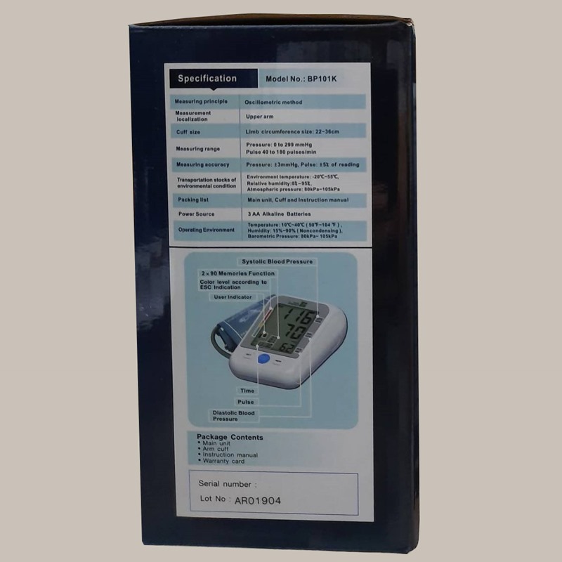 Arm Blood Pressure Monitor เครื่องวัดความดัน รุ่น BP101K