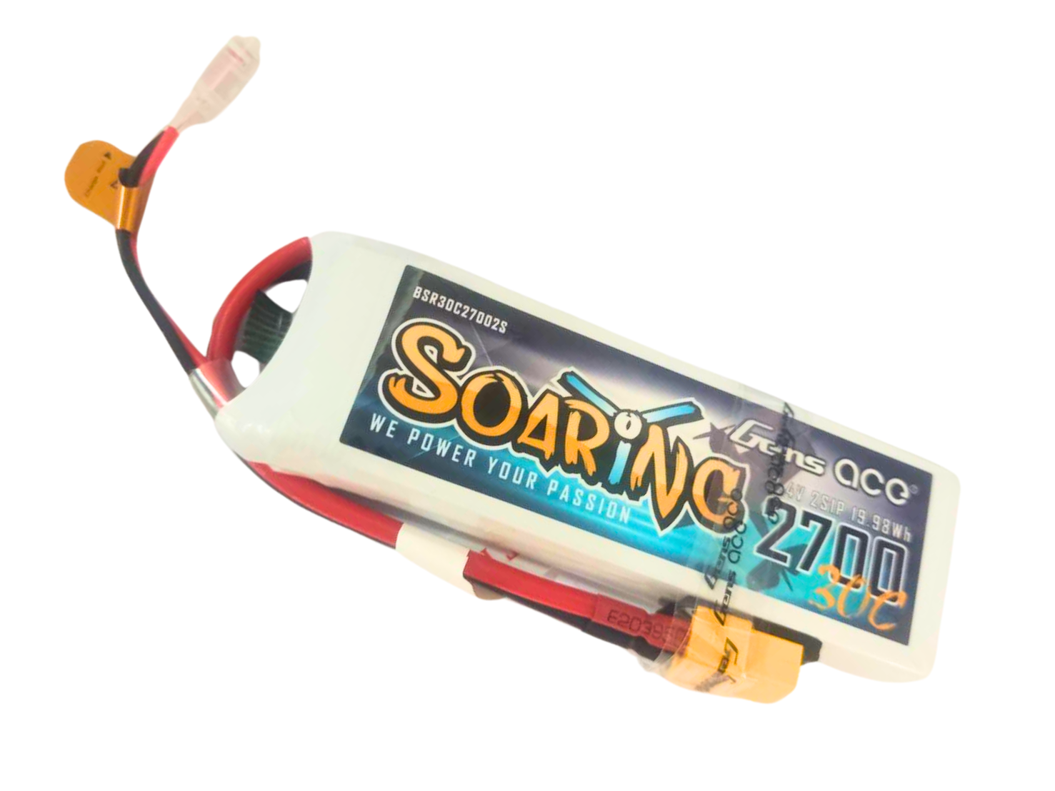 2S 2700mAh 30C Soaring Soaring Lipo 2700 mAh. 7.4V 2S 30C (ปลั๊กXT60)