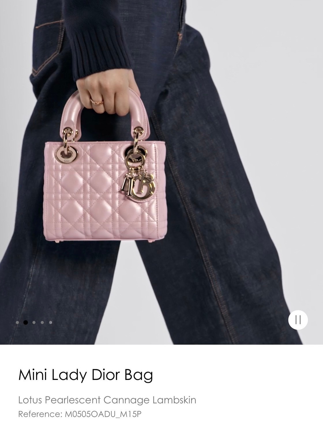 Lady Dior Mini2023 สีชมพู มือสอง