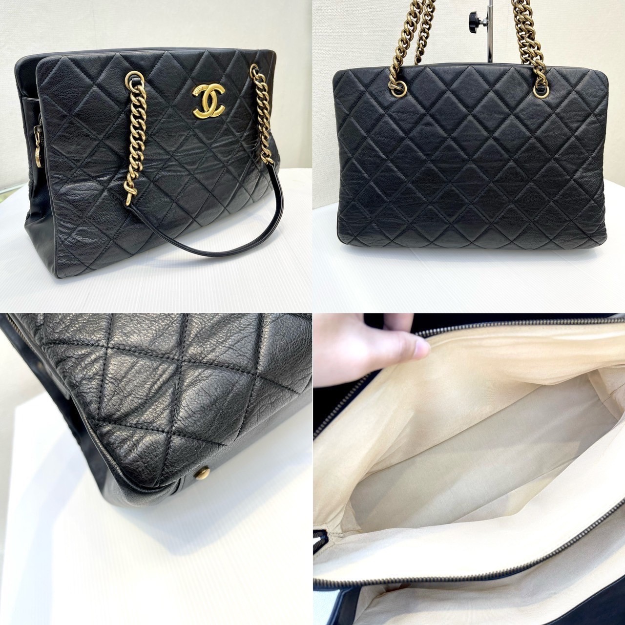 กระเป๋าChanel Tote Black Calfskin Holo17 มือสอง
