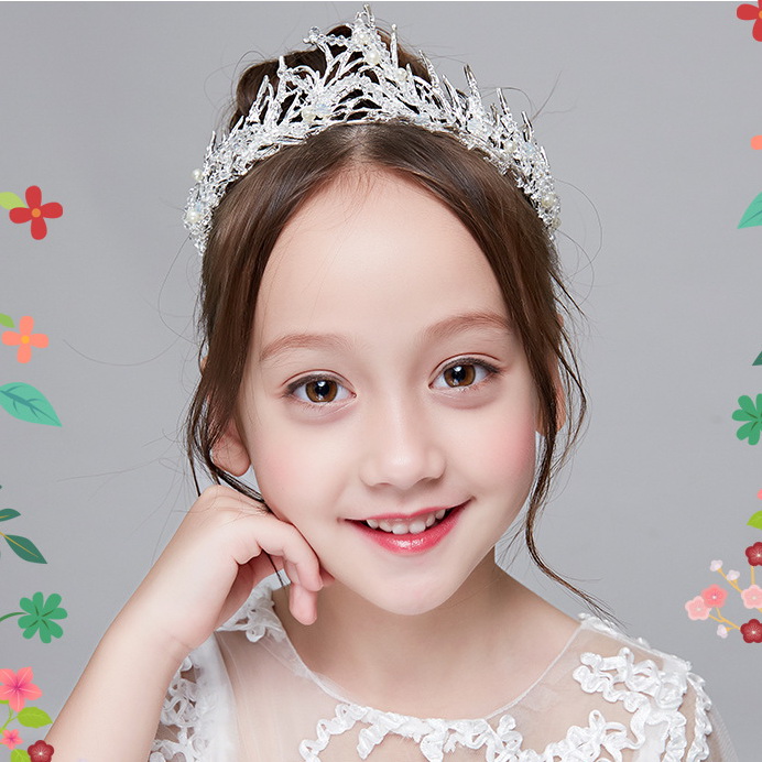 มงกุฎเด็ก(มีหน้าร้าน)KF560 สีเงิน มงกุฎเส้นเพรชอลังการ น่ารักมาก