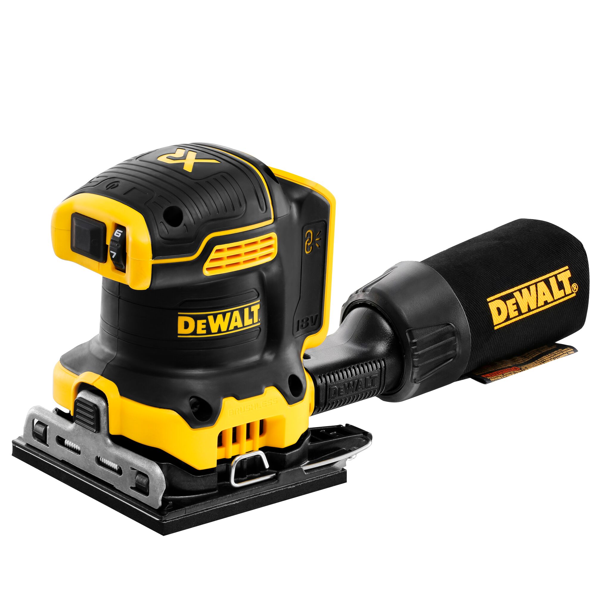 เครื่องขัดกระดาษทรายไร้สาย ไร้แปรงถ่าน 18V(20V Max) 1/4 แผ่น รุ่น DCW200N-XJ DEWALT (เฉพาะตัวเครื่อง)