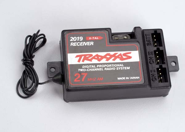 2019 Receiver, 2-channel 27MHz, without BEC (for use with electronic speed control)